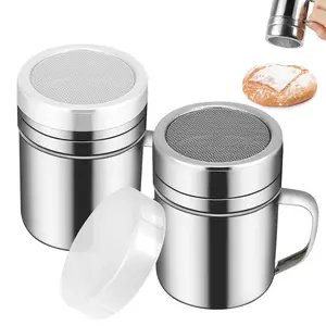 Premium Parmesan Cheese Shaker Canister, Heavy-Duty Stainless Steel Kitchen Utensil with Ergonomic Grip for Seasoning Meals, Essential Kitchen Tool