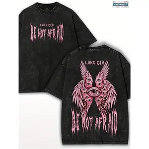 Men's Heavyweight 100% Pure Cotton Retro T-Shirt with Eye Wings and Luke 210 Pattern Print, Loose Street Style Short-Sleeved Shirt, Y2k Ink Style, Machine Washable Casual Summer Top, Cotton Fabric Is Breathable and Is the Perfect Gift for Friends.