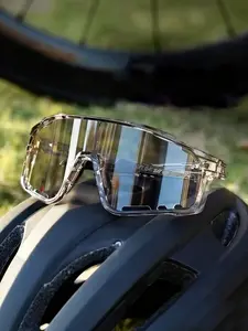 Fashionable Large Frame Outdoor Cycling Glasses, Mountain Climbing Skiing Windproof UV Protection Sunglasses, Photochromic Hiking Sports Goggles