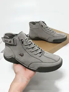 Men's Fashionable Lace Up Ankle Boots, Casual Comfortable Outdoor Sports Boots for Daily Wear, Male All-match Round Toe Shoes for Daily Wear