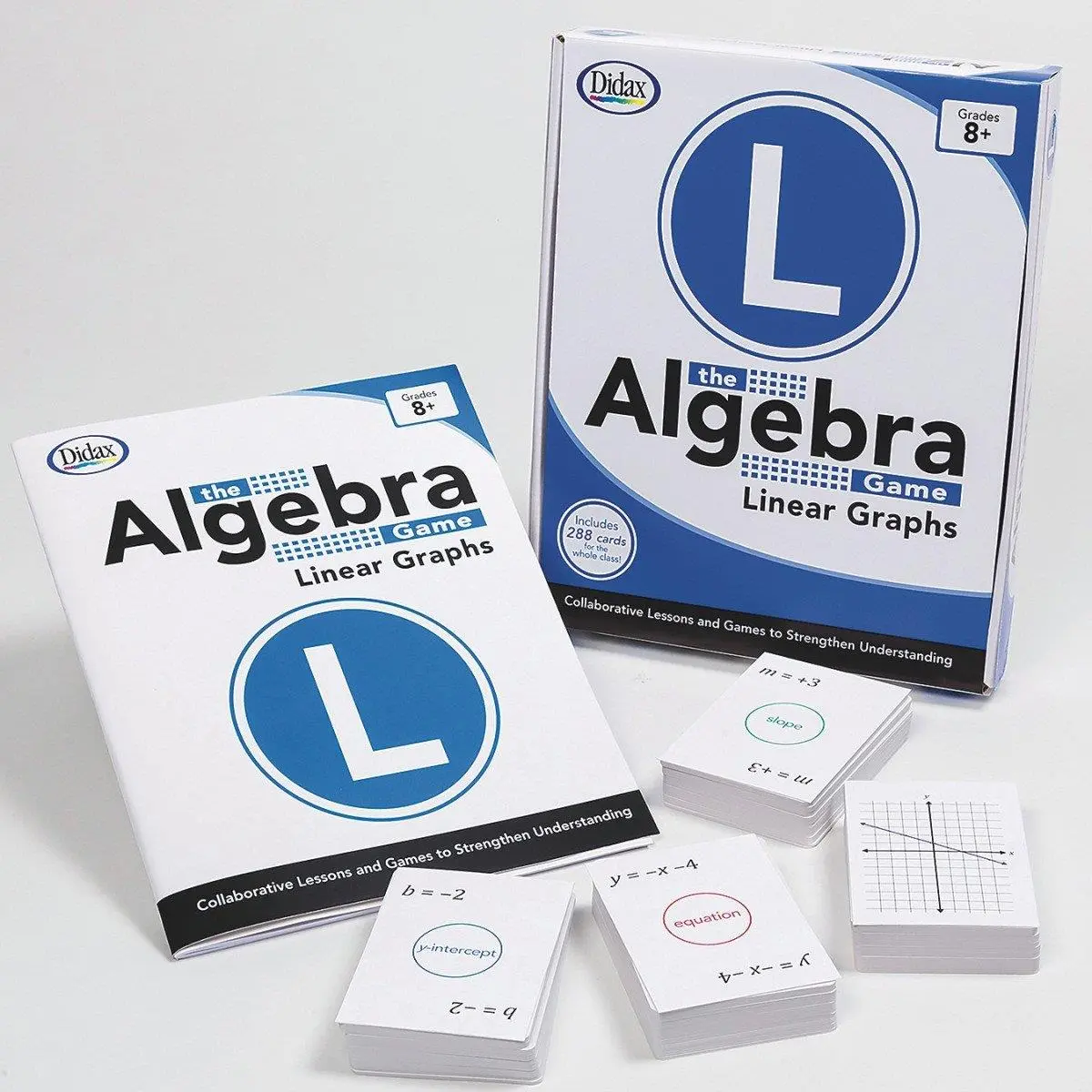 Didax-211753 Algebra Printed Cards Linear Graphs Math Practice Aid, Collaborative Tool for 12 Students, Updated Teaching Instructions with Improved Design & Comprehensive Teacher’s Guide