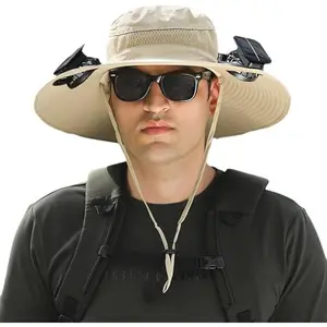 Solar Fan Hat with Fans Solar Power for Men Women, Solar & USB Charging Sombrero Con Ventilador Solar for outdoor and fishing