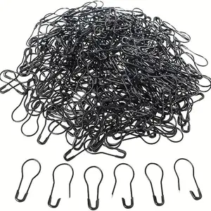 100pcs Black Safety Pins - 2.2cm Small Metal Gourd Bulb Calabash Pins for Clothing Tags, Quilting, DIY Crafts & Home Accessories, Durable & Versatile for Multiple Uses, Pins for Crafts