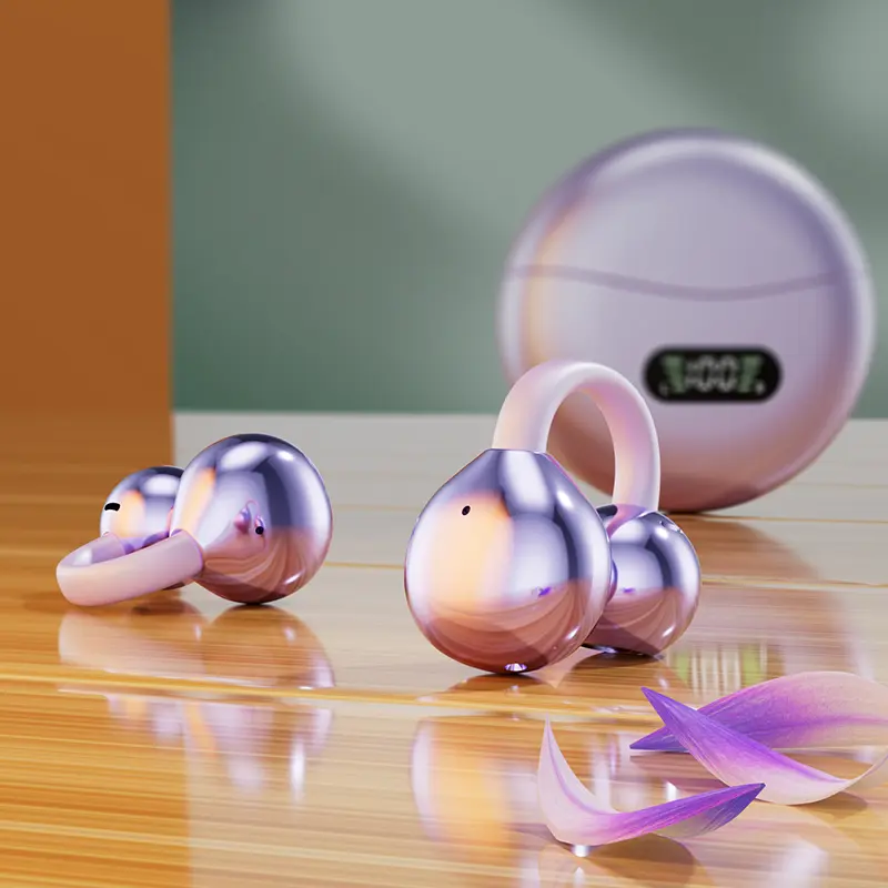 Chengruida M79 Bluetooth Open Earphones Hi-Res Audio 360° Panoramic Sound Digital Battery Display Ergonomic Comfortable for Daily Commuting Sports Fitness Office Use