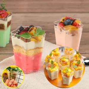 50 Pack Star Shaped Clear Dessert Cups with Spoons, Disposable Mousse Cups, Jelly Cups, Appetizer Cups, Pudding Cups, Party Dessert Cups for Weddings and Birthdays, Bakeware, Ideal for Holiday Parties and Weddings