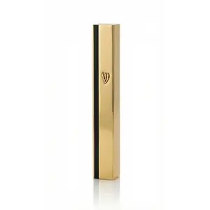 Aluminum Mezuzah- gold and black