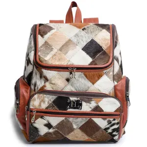 Cowhide Backpack Ideal Leather Backpack with Laptop Compartment – Genuine Cowhide Leather, Unique Travel Backpack, Laptop Backpack, College Backpack, Western Diaper Bag Backpack Women, Designer Backpack, Brown Women's Backpack, Men's Backpack
