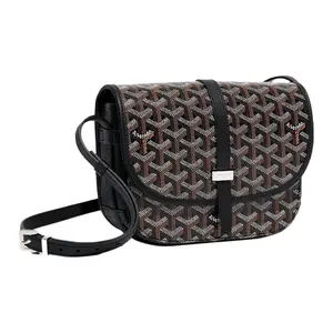 Goyard Belvédère Adjustable Shoulder Strap Monogram Canvas and Leather Flap Messenger Bag in Small Size for Men and Women