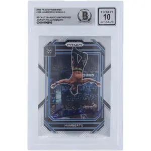 Humberto Carrillo WWE Autographed 2023 Panini Prizm #106 Beckett Fanatics Witnessed Authenticated 10 Card - Fanatics Authentic Certified