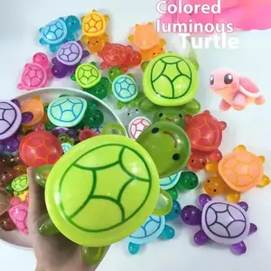 Night Glow Large Turtle+100pcs Mini Luminous Turtles Figurines Resin Craft Glowing Turtle Storage Ornament Landscape Desktop