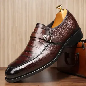 Classic Pointed Toe Brown Boy Footwear Men's Large-Size High-End Luxury Top Layer Cowhide Business Casual Leather Shoes Formal Shoes Suitable for Business Party Banquet Office  Closed Work Weight Fasciitis Bedroom 23726