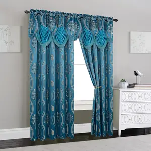 Mocassi 2-Pack Aurora Jacquard-Look Curtain Panels with Premier Drape Finish, 54in W x 84in L