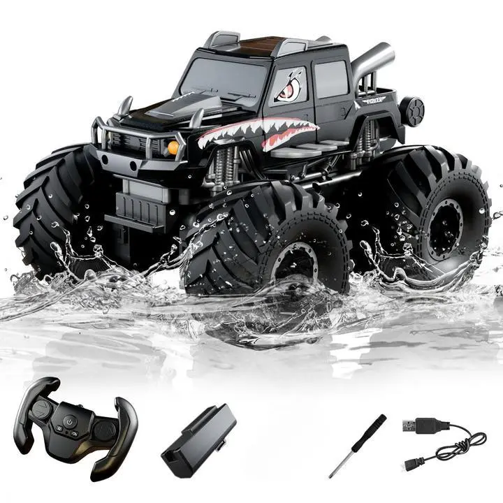 Monster Truck Toys, Waterproof 360Rotate 4x4 RC Truck, Amphibious Remote Control Monster Trucks, 2.4GHz All Terrain Off-Road Pickup Toy RC Car