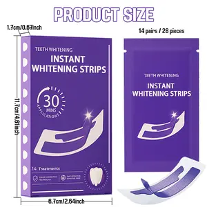 14 Treatments (10 + 4 Bonus), Each with 1 Upper/1Lower, 28 Strips  Teeth Whitening Strips, Hydroxyapatite-Infuse White Strips, Non-Sensitive Teeth Whitening with Soothing Natural Ingredients, Enamel-Safe, Residue-Free, Non-Slip