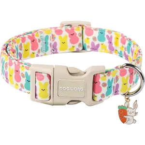 DOGWONG Easter Dog Collar — Adjustable Colorful Egg Designer Collar for Small, Medium & Large Dogs