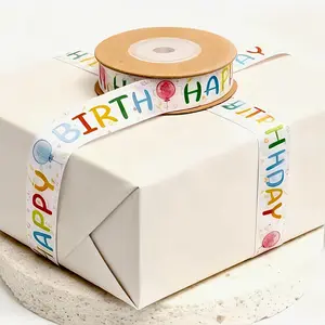Colorful Birthday Party Ribbon Roll Satin Decorative Wrapping Ribbon Curling Ribbons for Gift Box Cake Box Inner Packaging Bow Making Wedding Festival Holiday DIY Craft Supplies