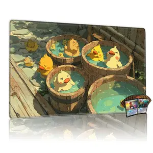 Cute Cartoon Ducklings Bathtub Playmat 12x24inch for MTG TCG Card Game Battle Mat Non Slip Gaming Mouse Pad Desk Mat Perfect Gift for Family Fun and Parties