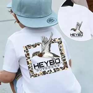 Heybo Outdoor Duck Toodler Kids Tee, Camouflage Duck Silhouette Pattern Southern Boy Tshirt / Country Boy Shirt / South shirt, Hunting Season Toddler Shirt, Chocolate Lab Dog Mallard Tee