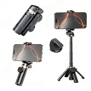 Multifunctional 4in1 Mini adjustable Selfie Stick tripod 360° Rotation,Compact&Stylish,with Wireless Bluetooth Control, Phone Holder for Selfies/ desk Video grabar /Vlogging,Compatuble with Most Phone Models,Can be extended up to 15.75 inch tiktokshopspri