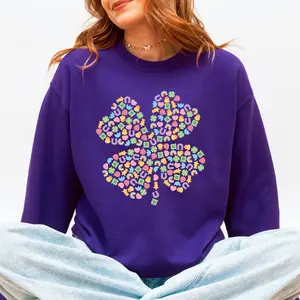Lucky Charms, Shamrock, St Patrick's Day, Colorful, Leprechaun, 2026 Trend Sweatshirt, Crew Neck, Women's, Crewneck