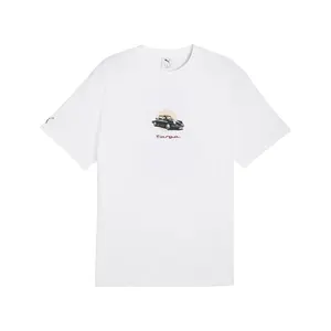 PUMA Mens Porsche Legacy Targa Graphic Crew Neck Short Sleeve Casual Tops Casual - White