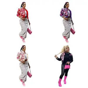 New Press-Button Baseball Jacket, American Fashion Print + Colorful Embroidery, Two-Tone Sports Design, Comfortable and Stylish