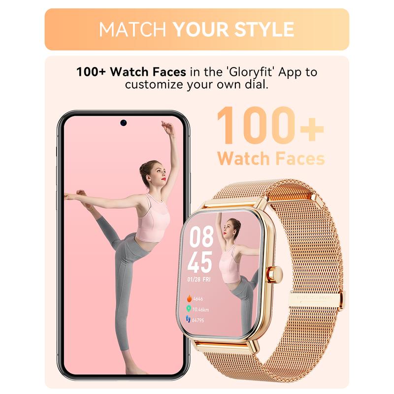 Smartwatch for Men and Women, Bluetooth Calling, 1.85” Display, Fitness Tracker, IP67 Water Resistant, Compatible with Android and iOS, Multifunctional Wristwatch