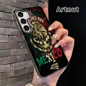 Phone Case Compatible with Samsung Galaxy S24 Plus S25 S23 S22 Ultra S23+ Mexican Emblem Majesty Pattern IMD Hard PC Back Soft Edge Drop-Proof Slim Cover Shell for Girl