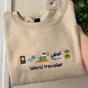 Island Traveler Embroidered Sweatshirt Unisex Sizing
