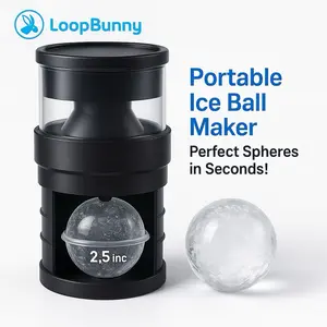 LoopBunny Portable Ice Ball Maker - Create Perfect Spheres in Seconds - 2.5 Inch Diameter - Quick Ice Sphere Formation
