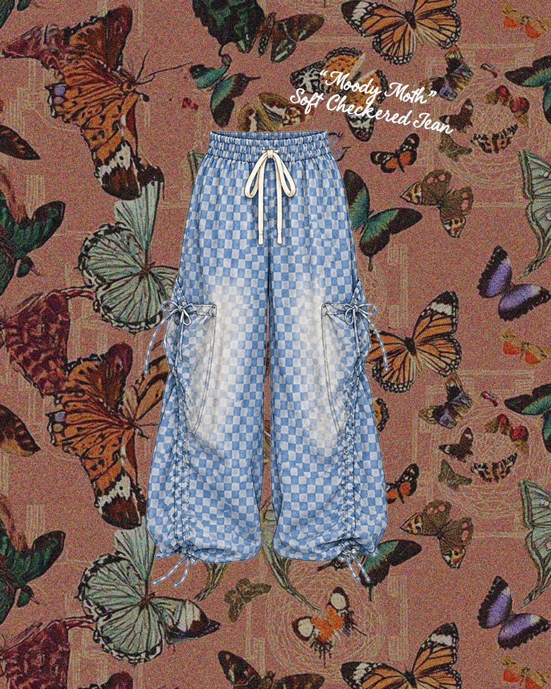 "MOODY MOTH" Soft Checkered Jean