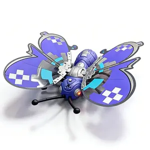 Mechanical Butterfly, Infrared Remote Control Butterfly Toy with Lights, Realistic Wing Movement, Children's Day, Christmas, Birthday Gifts, Ages 8+,Remote control: User to supply 2 AA batteries,Product: Includes 1 piece 3.7V rechargeable battery