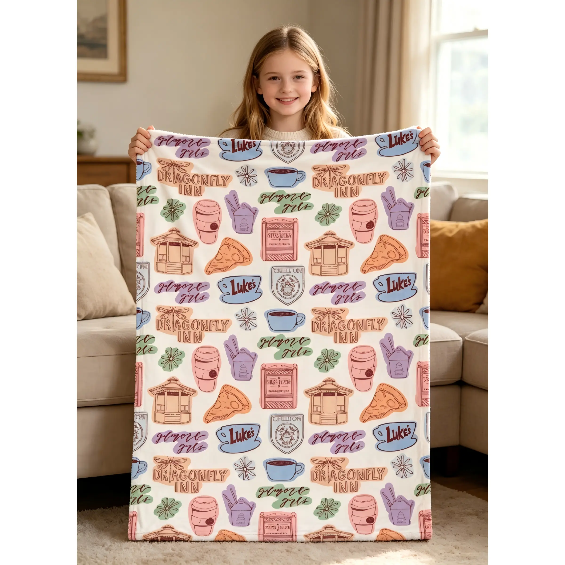 Gilmore Girls Stars Hallow Plush Throw Blanket - Measures 50 x 60 Inches, Super Soft Lightweight Fleece Bedding