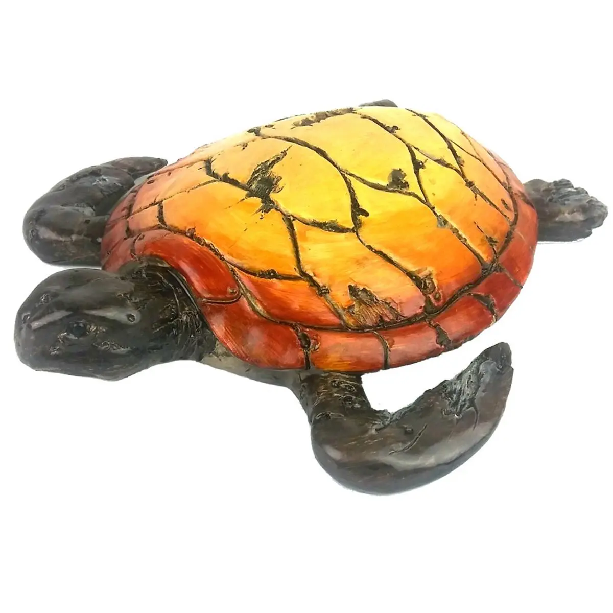 Globe Imports GI219W323 Shiny 11 in. Driftwood Sea Turtle Figurine, Home Decor Statue for Home Supplies