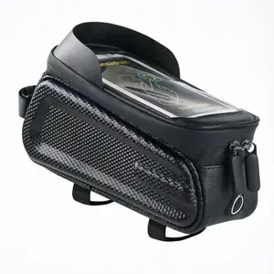 1.5L Large Capacity Bicycle Top Tube Bag - Waterproof, Touchscreen Phone Storage, Adjustable Front Frame Bag for MTB, Road Bikes, Essential Cycling Protective Gear & Bike Accessories
