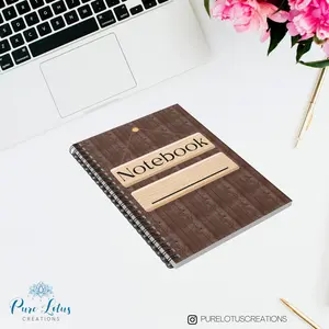 Wood Look Spiral Lined Notebook - Perfect for School, Work, and Tasks - Habit Tracking, Daily ToDo List - 6x8 Notebook