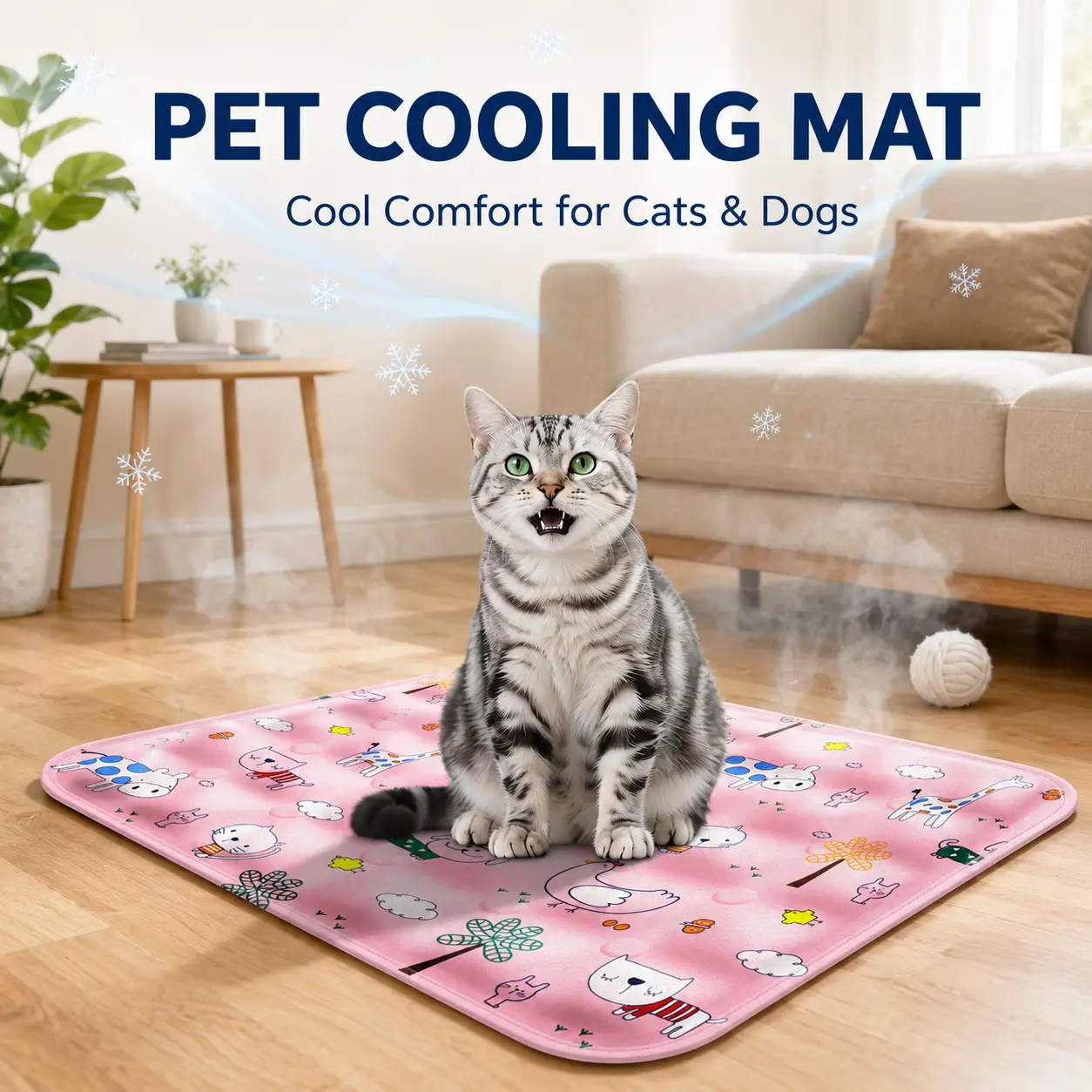 Pet Cooling Mat for Cats & Dogs, Refillable Water-Filled Cooling Pad, Reusable Summer Pet Bed Mat for Indoor, Outdoor, Car Seat & Sofa, 2 Size Options
