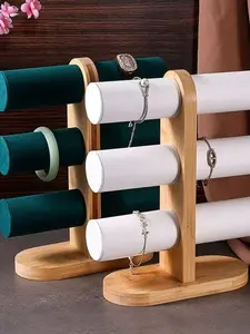 High-End Jewelry Display Stand, Round Three-Tier Bracelet Holder, Hairband Organizer, Accessory Storage Rack, Elegant Showcase Shelf