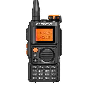 BAOFENG K6 Tri-Band Handheld Ham Radio 5W Two Way Radio UHF VHF 1.25M NOAA FM Air Multi Band Receiver with 2600mAh Battery Type-C Charging 999CH Earpiece Desktop Charger Chirp Compatible baofeng radio rechargeable walkie talkie long range Audio