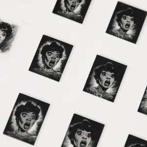 Retro Horror Nail Stickers - 40 Self-Adhesive Pieces for Edgy Halloween Looks - UV Protected & Multi-Size Options - Easy Application & Long-Lasting Design