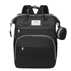 Waterproof Diaper Bag Backpack Multifunctional Travel Nappy Bag with Changing Pad for Moms and Dads Baby Shower Gift Black Diaperbags