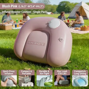 Portable Inflatable Seat for Music Festivals, Manual Quick Inflate, Thick Durable High Elastic Comfort Cushion, Outdoor Camping Picnic Fishing Travel Foot Stool