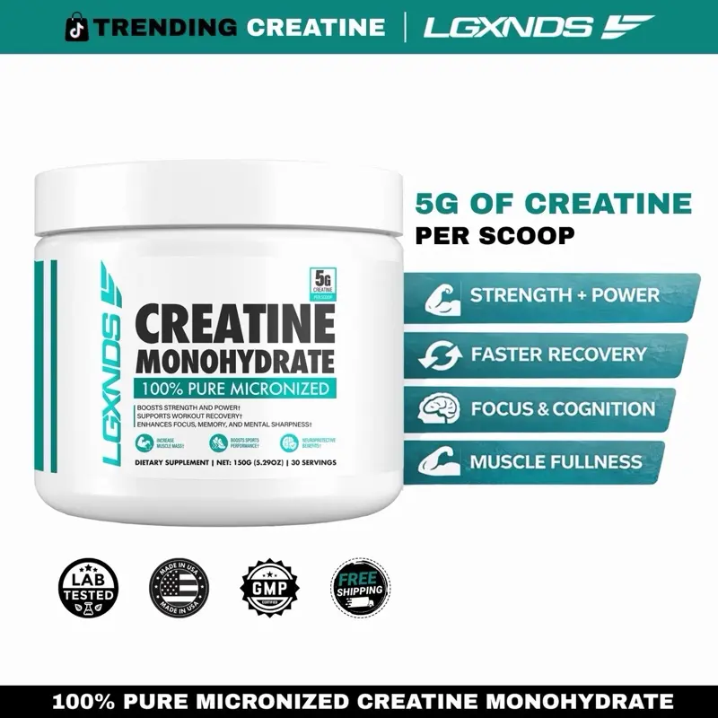 LGXNDS Micronized Creatine Monohydrate Powder 5g per Scoop