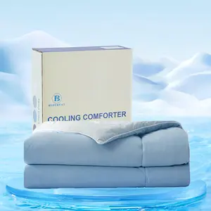 Cooling Comforter Twin Size Cool Comforters for Hot Sleepers Cooling Blanket Breathable Comforter Summer Bedding Blue and Grey