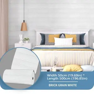 196.85 Inch 3D Realistic Brick Wall Sticker, Self-Adhesive Foam Bricks, Easy Clean and Install, Matte Finish, Modern Style