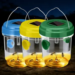 1/2 Packs Wasp Traps for Hunting Wasps, Bees, Hornets, Insects, Yellow Jacket Traps, Wasp Trap Catcher, Reusable Solar Powered Hanging for Outdoor