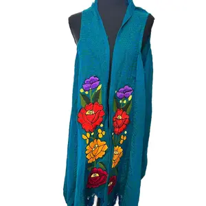 Chaleco largo bordado. One size long embroidered vest Womenswear Sleeveless Tops