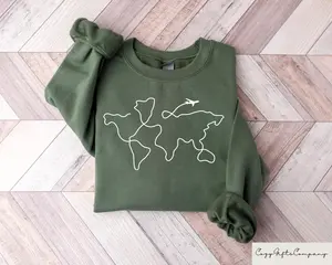 Travel Sweater, Adventure Sweater, World Map Travel Sweatshirt, Wanderlust Tshirt, Road Trip, Traveler Gift, Wanderlust Sweater