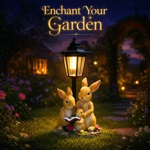 Solar-powered luminous lamp ornaments for summer gardens, summer garden decorations, resin craft sculptures and gifts, birthday presents