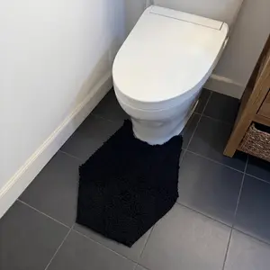 Gothic Coffin Bath Mat with Non-Slip Backing, Soft Chenille U-Shaped Toilet Rug for Bathroom Decor